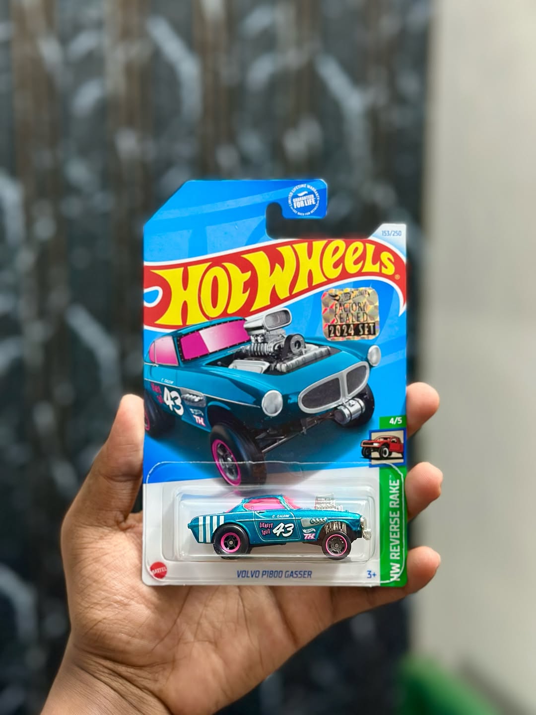 Hot Wheels Super Treasure Hunt Volvo P1800 Gasser (STH) – 2024 Factory Sealed Card – Imported – 1-64 Scale