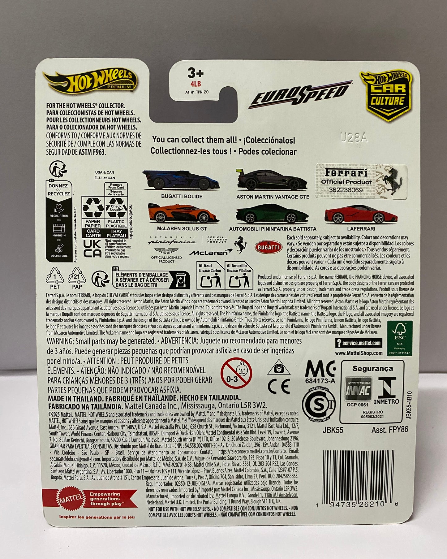 HOT WHEELS PREMIUM CAR CULTURE - EURO SPEED LAFERRARI