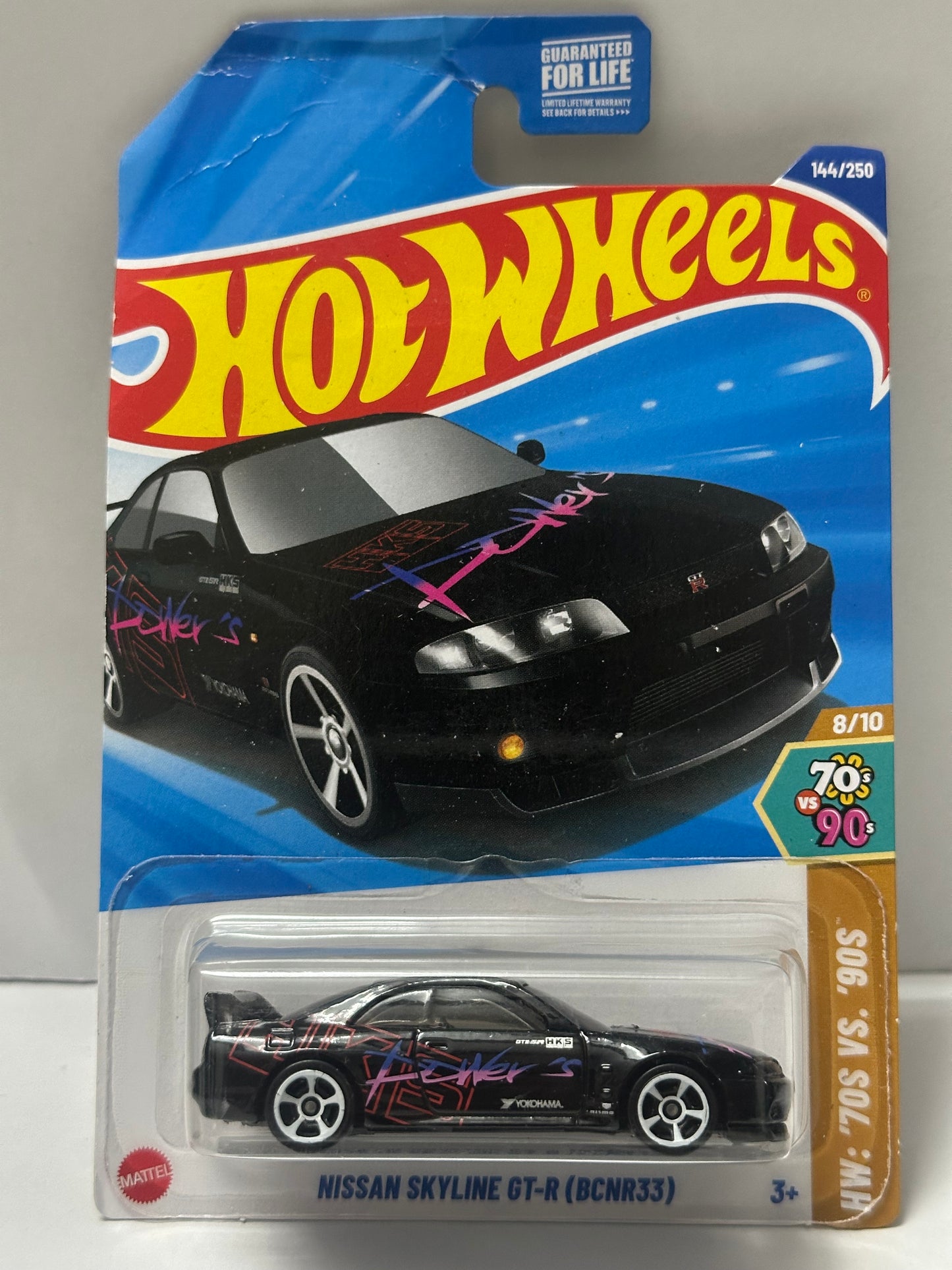 HOT WHEELS NISSAN SKYLINE GT-R (BCNR33) (CARD BEND)