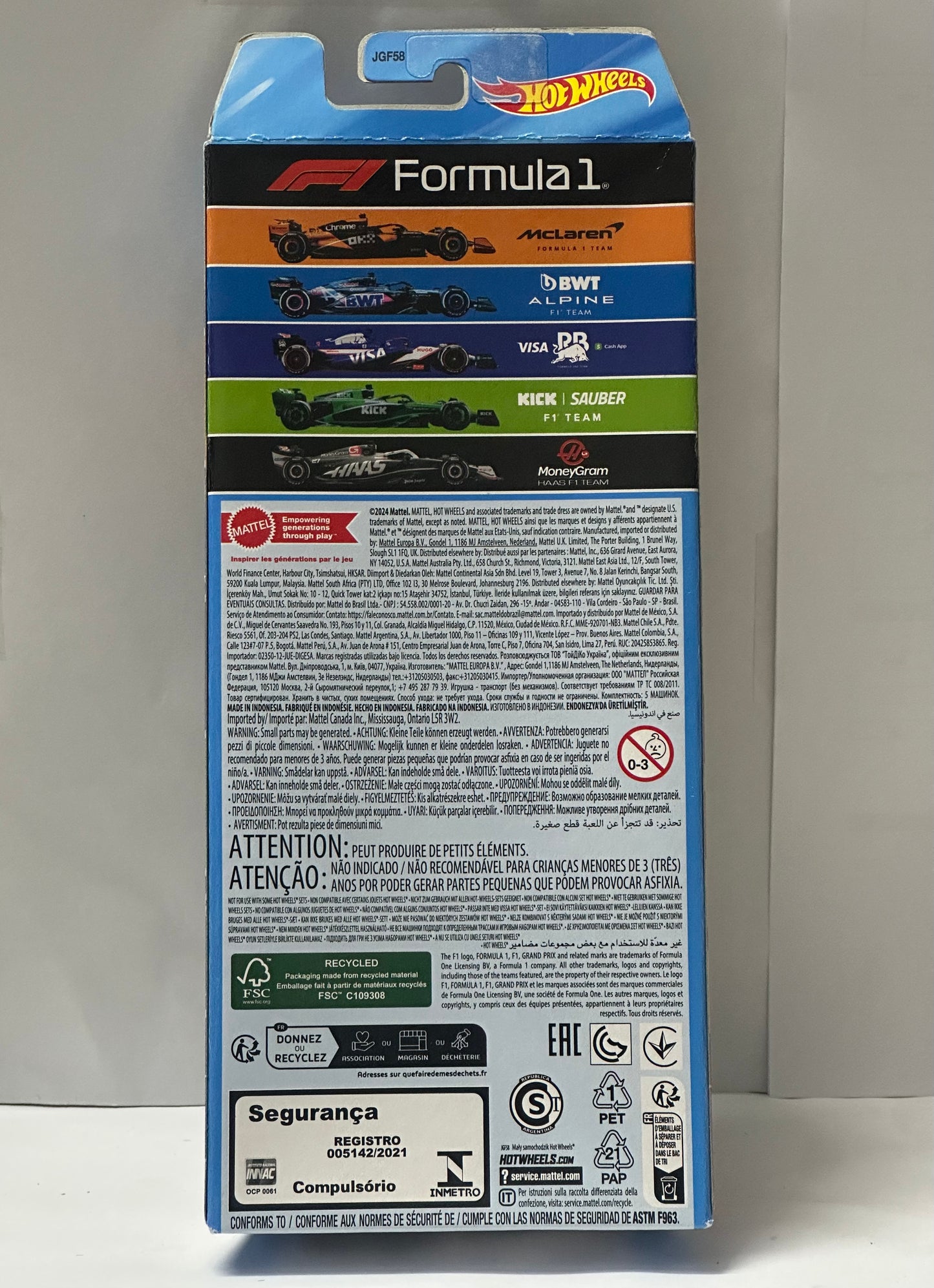 HOT WHEELS FORMULA 1 F1 5 PACK (2024)