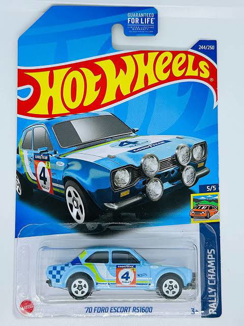 Hot Wheels 70 Ford Escort RS1600 Rally Champs 2022 Blue 1:64 – Indian Diecast Hub