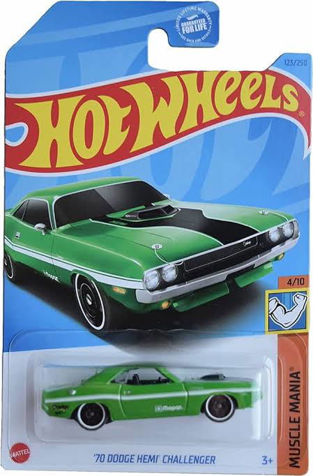 IMPORTED Hot Wheels 70 Dodge Hemi Challenger Muscle Mania 4 10 Green Indian Diecast Hub