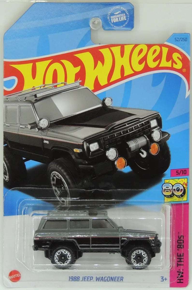 Hot wheels-IMPORTED Hotwheels 1988 JEEP WAGONEER HW THE 80S BLACK WITH GREY TOP - Indian Diecast Hub