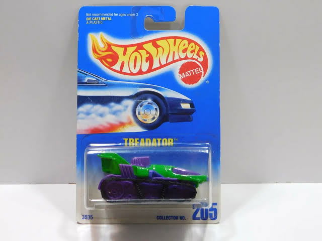 Hot wheels-IMPORTED Hotwheels 1991 Treadator Collector 205 Green Purple - Indian Diecast Hub