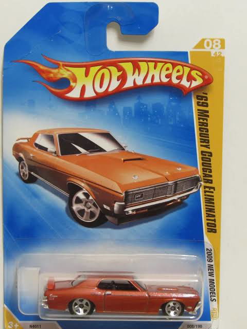 Hot wheels-IMPORTED Hotwheels 2009 NEW MODELS 69 COUGAR ELIMINATOR 08/42 ORANGE - Indian Diecast Hub