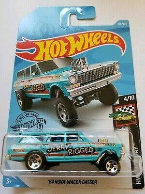 Hot wheels-IMPORTED Hotwheels 64 nova wagon gasser 198/250 by tiny toes - Indian Diecast Hub