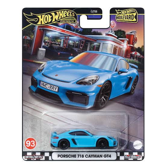 Hot wheels-IMPORTED Hotwheels EXCLUSIVE Boulevard Porsche 718 Cayman GT4 - Indian Diecast Hub