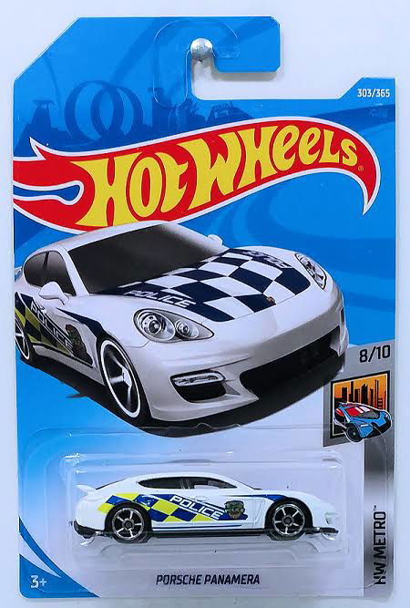 Hot wheels-IMPORTED Hotwheels Porsche Panamera (FJW87) White Police - Indian Diecast Hub