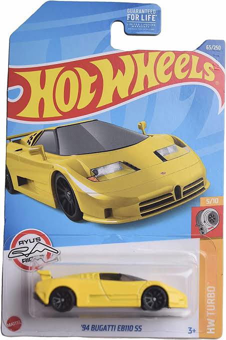 Hot wheels-Imported Hot Wheels '94 Bugatti EB110 SS Turbo 5/10 Yellow - Indian Diecast Hub