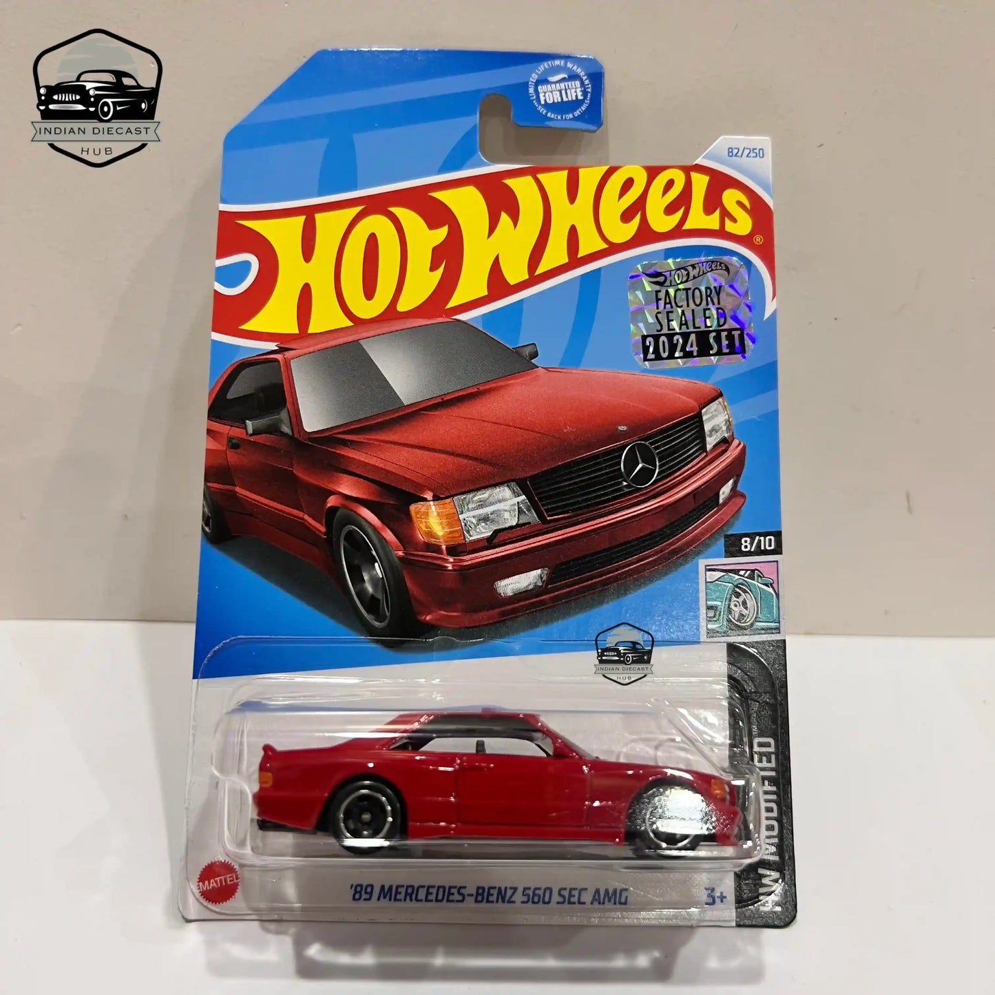 Hot Wheels ’89 Mercedes-Benz 560 SEC AMG – 2024 Factory Sealed Card – Imported – 1-64 Scale – Red