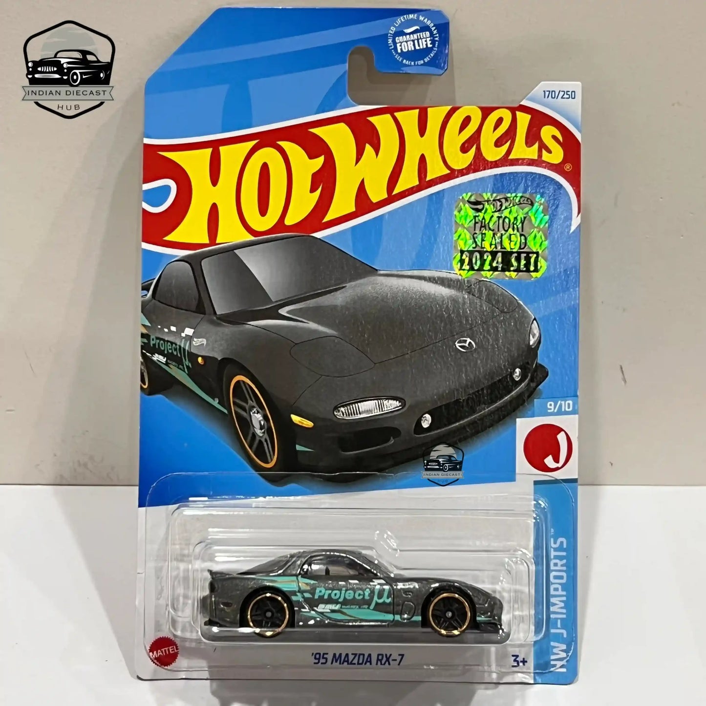 HotWheels 95 Mazda RX-7 2024 Factory Sealed Card Imported 1-64 Scale Grey