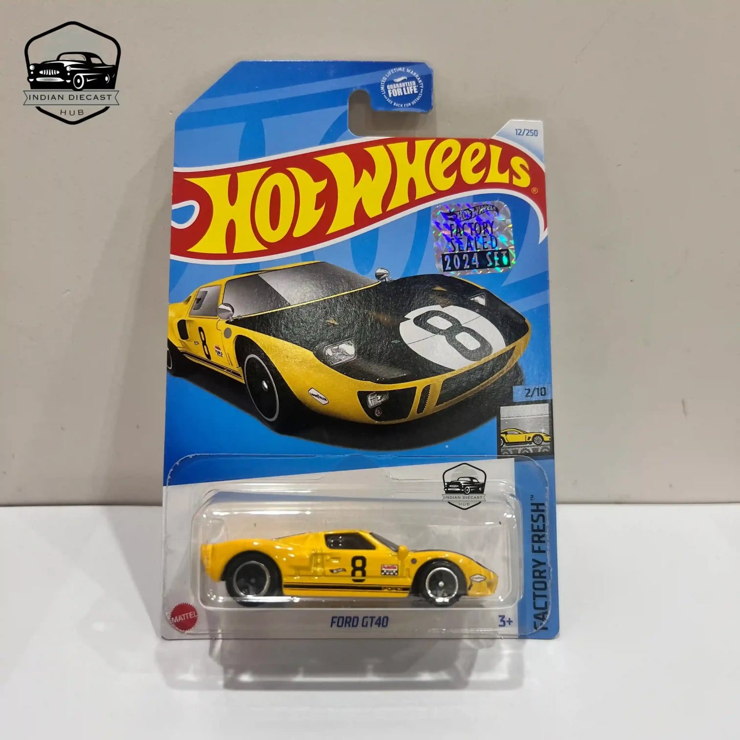 Hot Wheels Ford GT40 2024 Factory Sealed Card 1-64 Scale Yellow - 1:64 Diecast Car