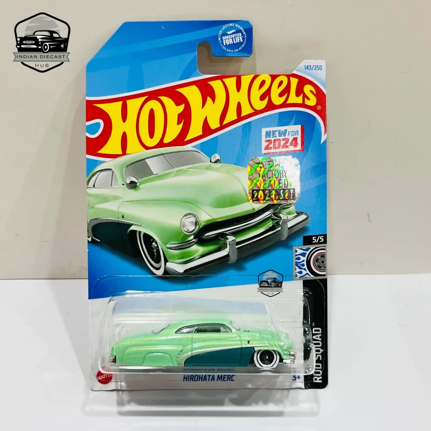 Hot Wheels Hirohata Merc (New Model) – 2024 Factory Sealed Card – Imported – 1-64 Scale – Green