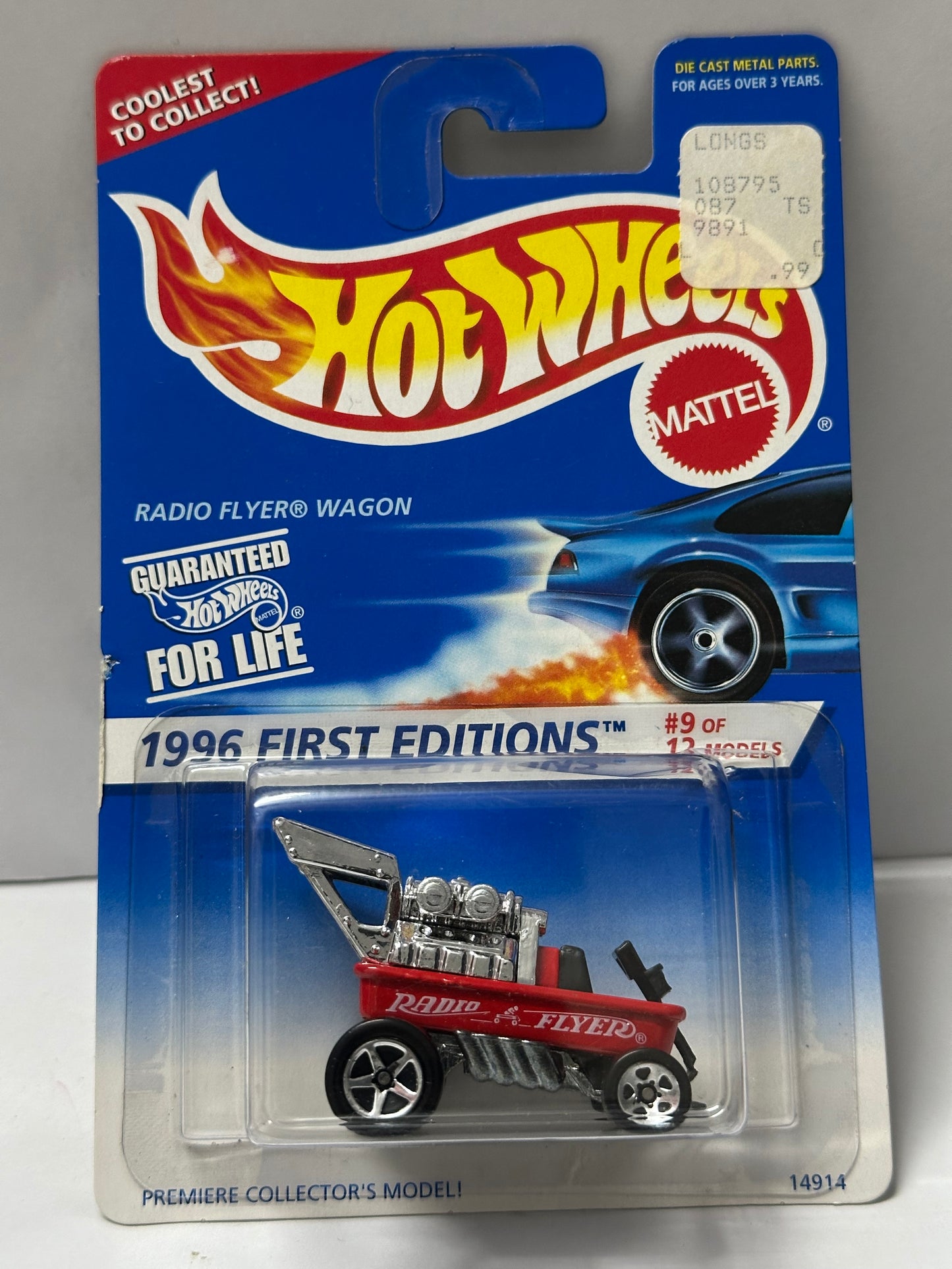Hot Wheels Vintage Card 1996 First Editions Radio Flyer Wagon - 1:64 Diecast Car