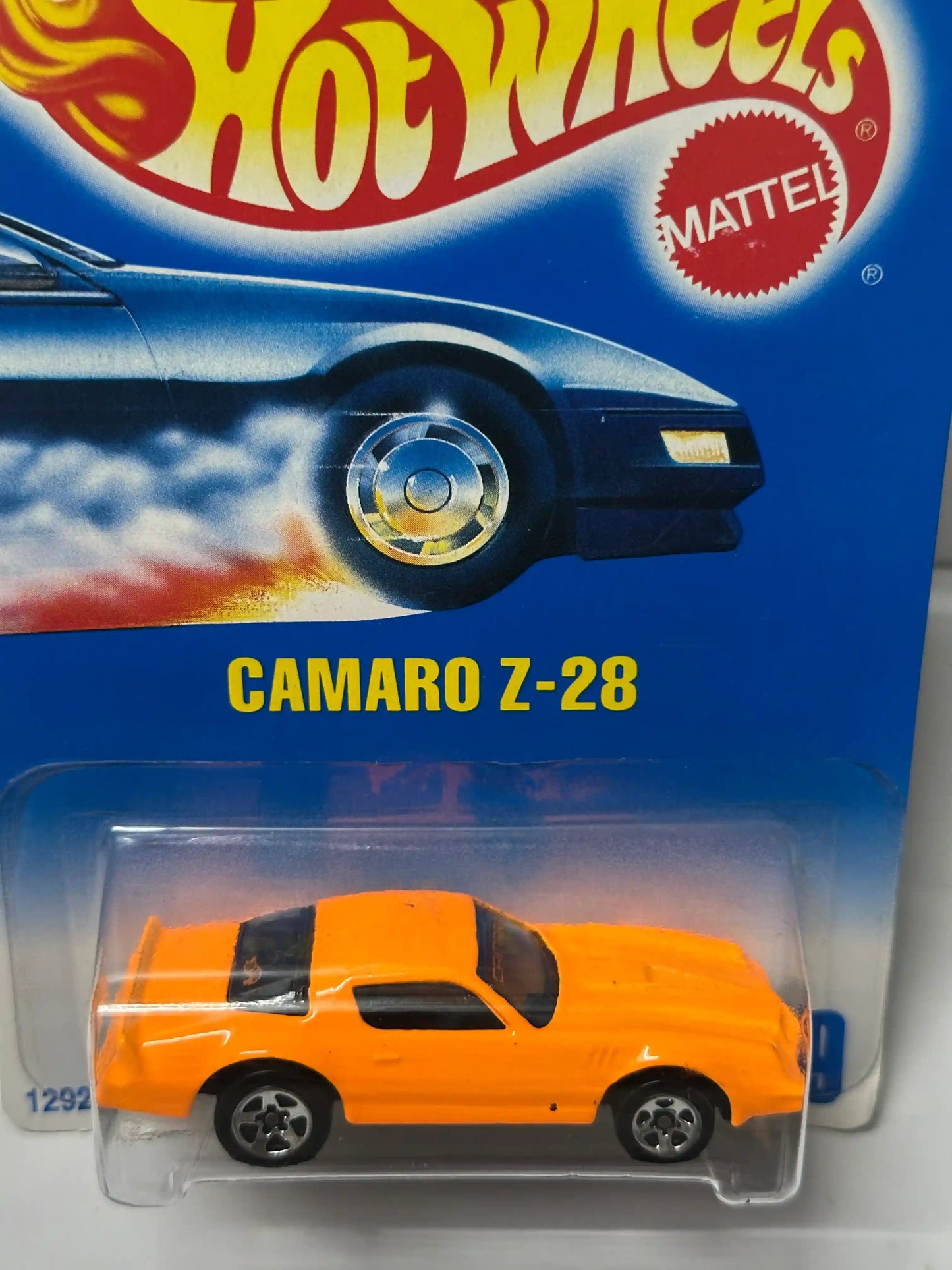 Hot Wheels Camaro Z-28 (Orange) - Collector #449 - 3-Spoke - Blue/White Card