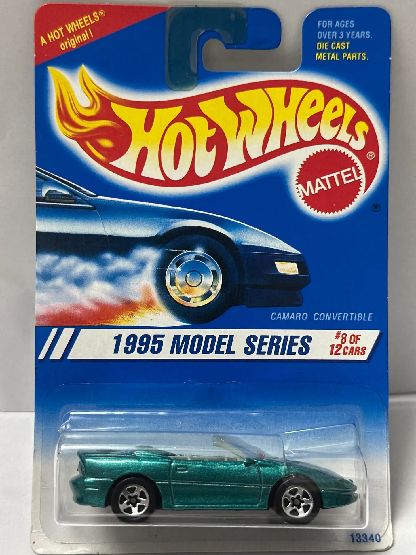 Hot Wheels Camaro Convertible (Green) - 8/12 - Blue Card (1995)