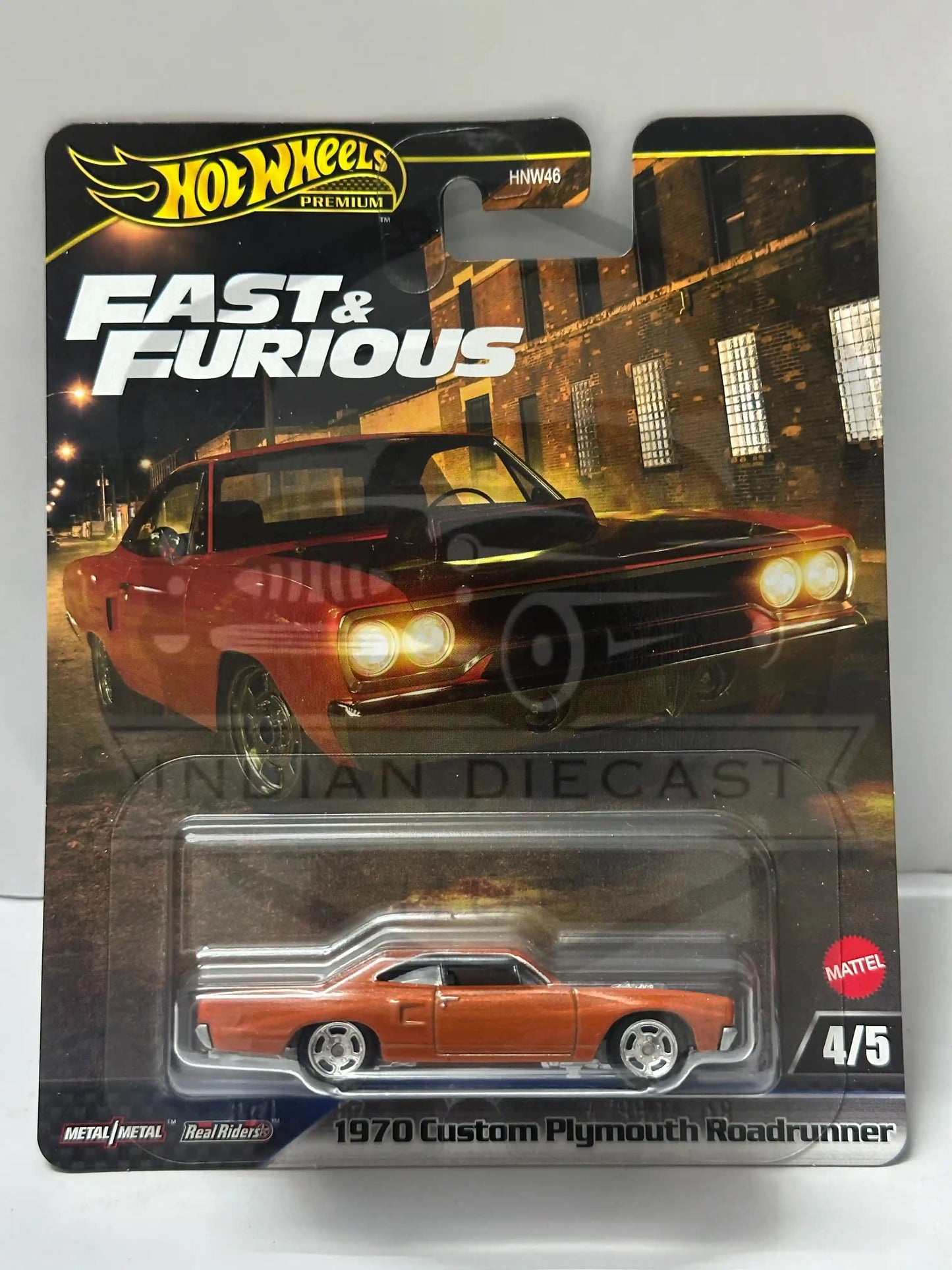 HOT WHEELS PREMIUM FAST AND FURIOUS 1970 CUSTO PLYMOUTH ROADRUNNER