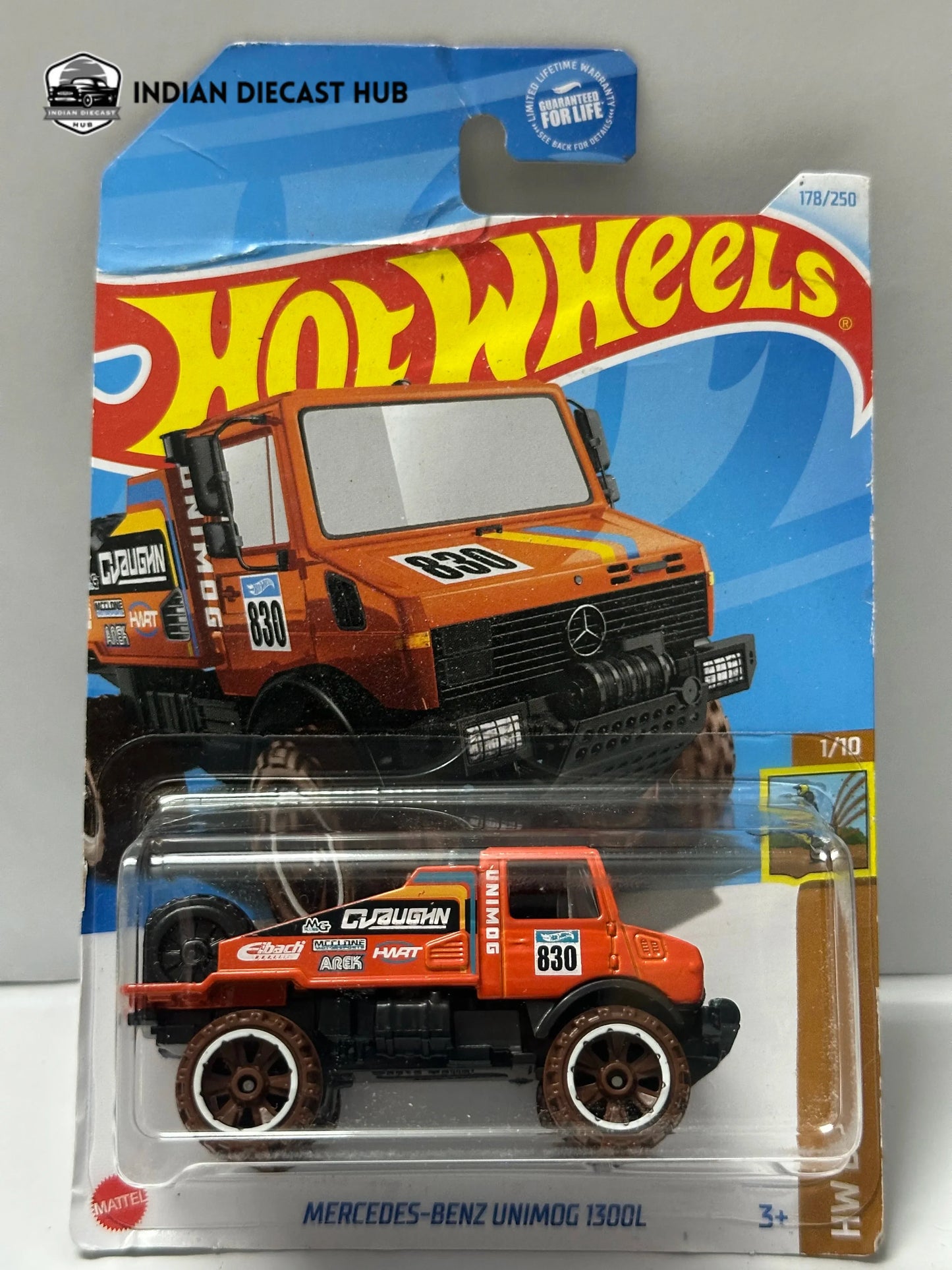 Hot Wheels Mercedes-Benz Unimog 1300L Heavy Duty 1:64 – Indian Diecast Hub