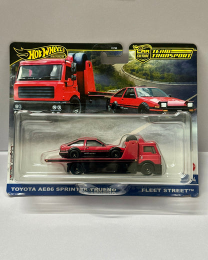 Hot Wheels Premium Car Team - Transport Culture Toyota AE86 Sprinter Trueno / Fleet Street - 1:64 Diecast Car