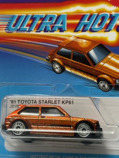 Hot Wheels Ultra Hots ‘81 Toyota Starlet KP61 - 1:64 Diecast Car
