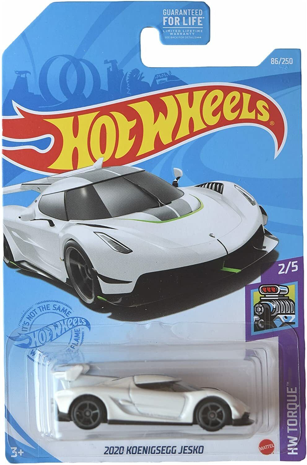 Hot Wheels 2020 Koenigsegg Jesko, [white] 86/250 Torque 2/5 - 1:64 Diecast Car