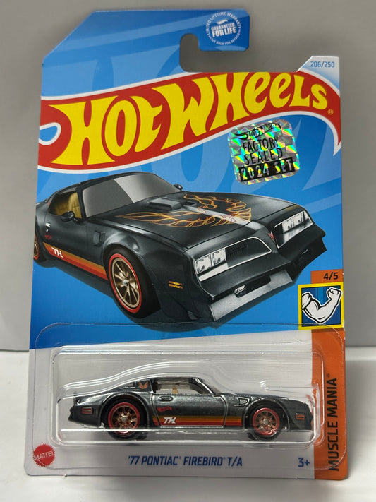 Hot Wheels Super Treasure Hunt ’77 Pontiac Firebird T/A (STH) – 2024 Factory Sealed Card – Imported – 1-64 Scale