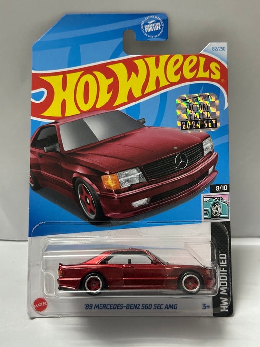 Hot Wheels Super Treasure Hunt ’89 Mercedes-Benz 560 SEC AMG (STH) – 2024 Factory Sealed Card – Imported – 1-64 Scale