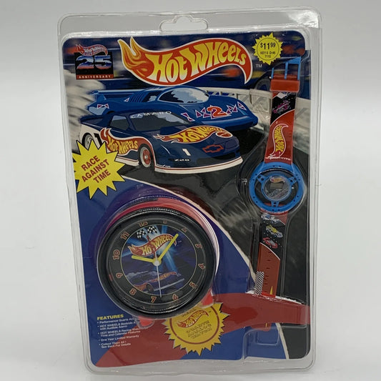 Vintage 1993 Hot Wheels Race Against Time Watch & Clock 25th Anniversary