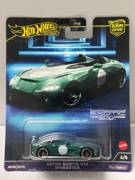 HOT WHEELS PREMIUM EXPTIC ENVY ASTON MARTIN V12
SPEEDSTER (CARD BEND)