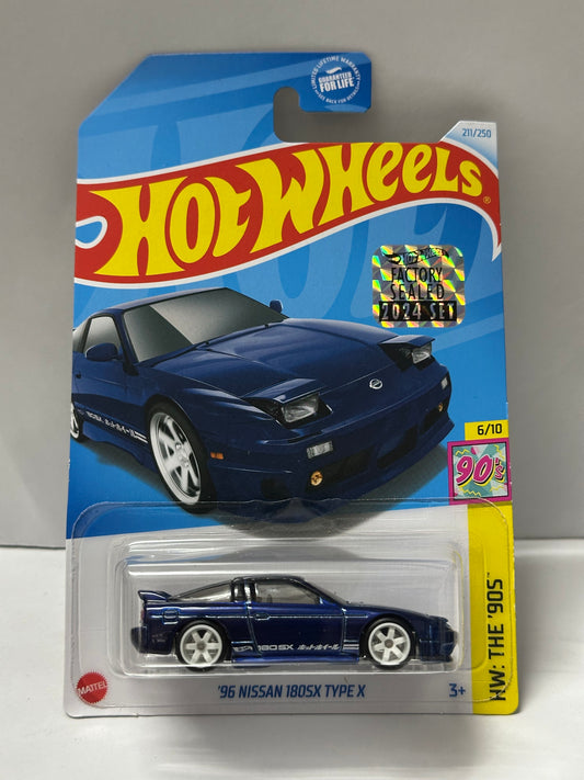 Hot Wheels Super Treasure Hunt ’96 Nissan 180SX Type X (STH) – 2024 Factory Sealed Card – Imported – 1-64 Scale