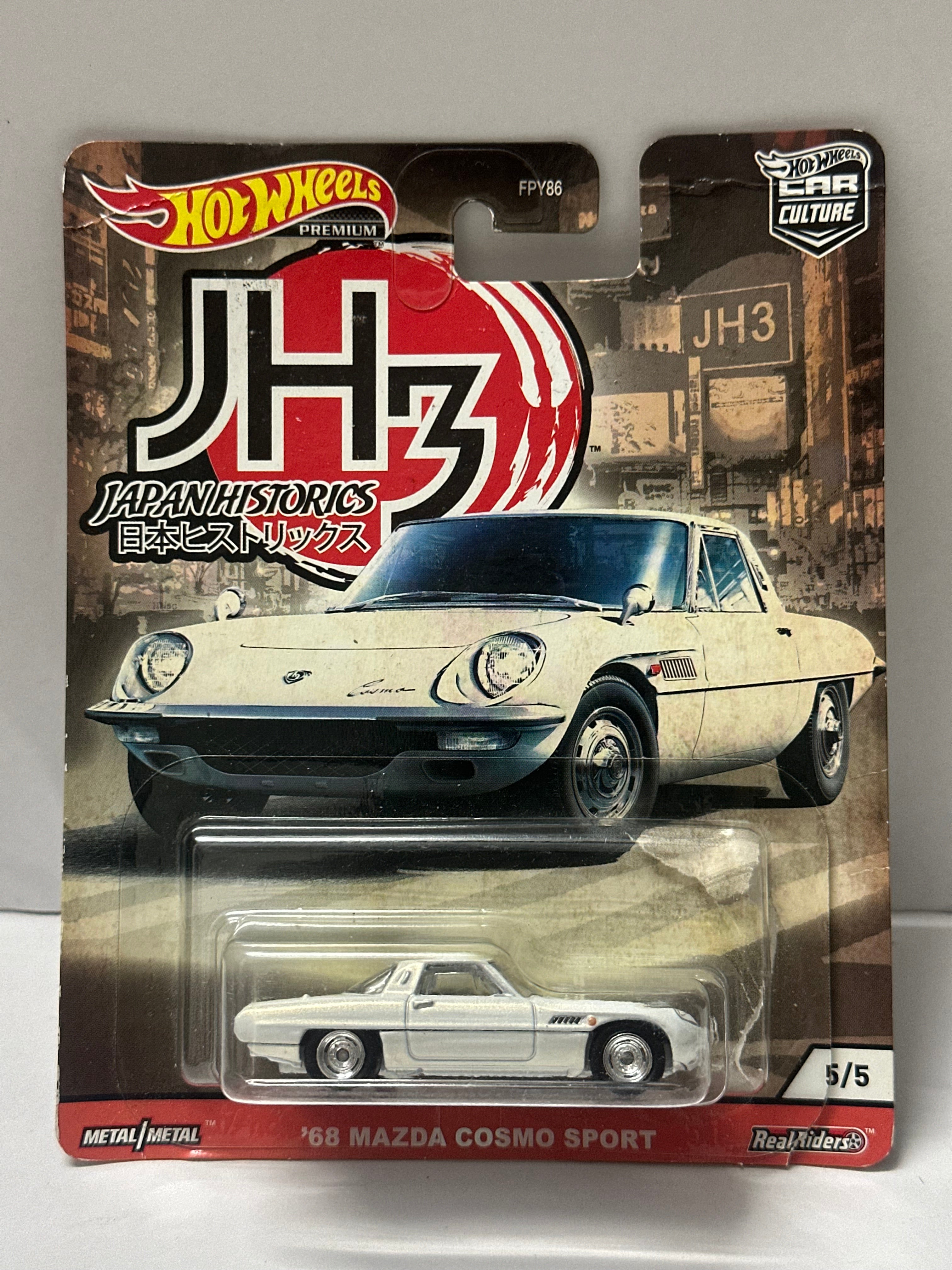 HOT WHEELS PREMIUM JAPAN HISTORICS ‘68 MAZDA COSMO SPORT (CREASED CARD)