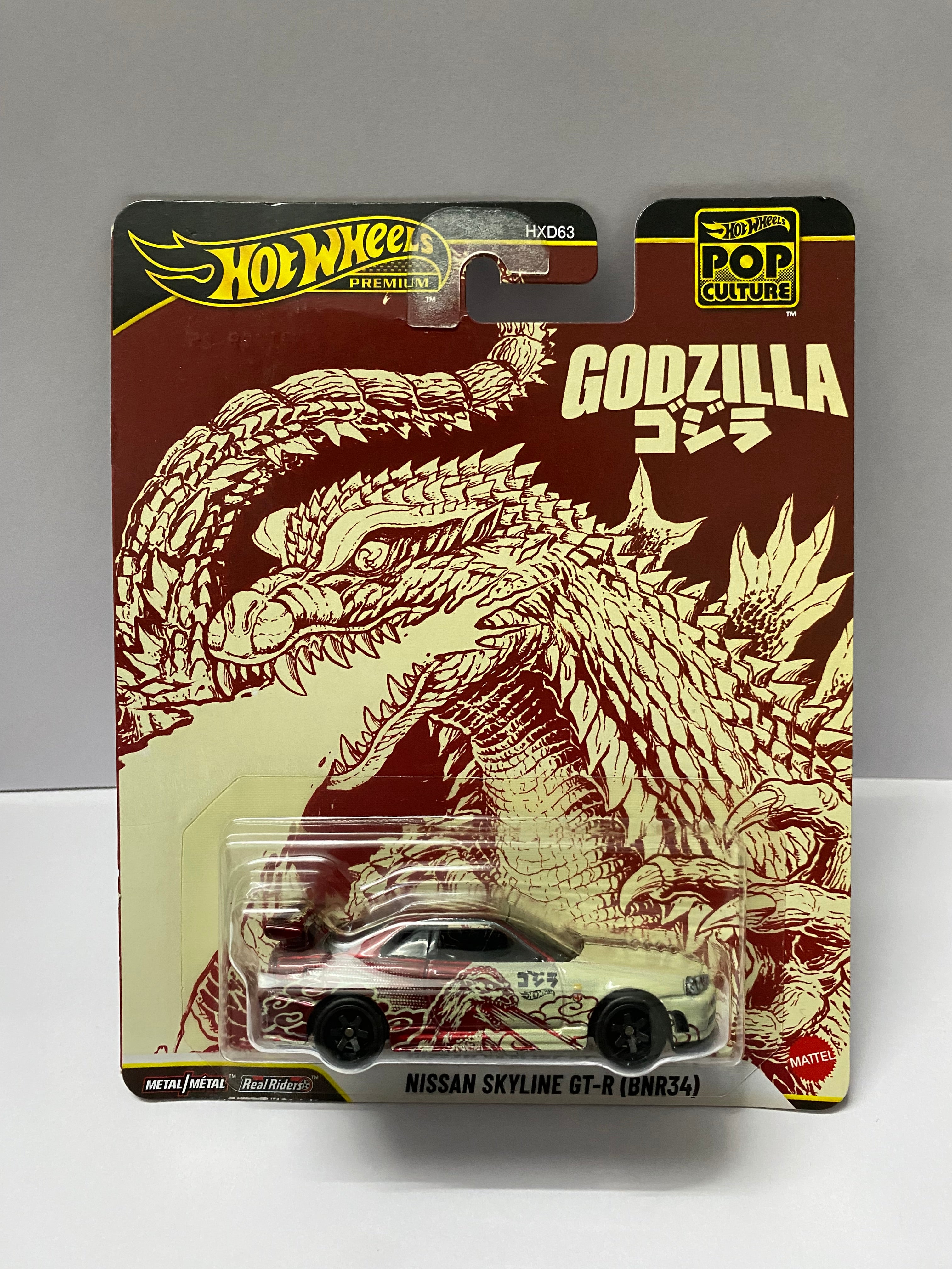 HOT WHEELS PREMIUM POP CULTURE GODZILLA NISSAN SKYLINE BNR-34