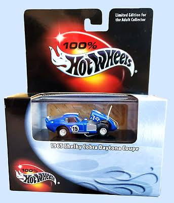 Hot wheels-2002 100% Hot Wheels 1965 SHELBY COBRA DAYTONA COUPE Blue #4/32 RR NIB! - Indian Diecast Hub