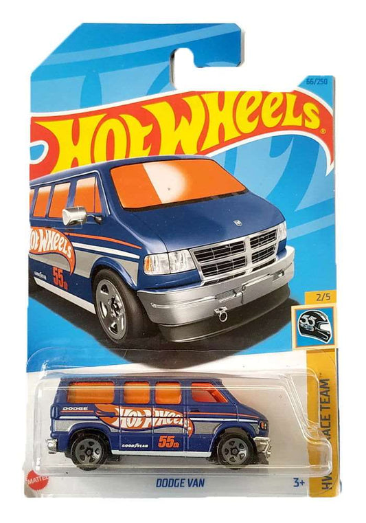 Hot wheels-EXCLUSIVES Hot Wheels Dodge Van - Blue - 2021 Card - Indian Diecast Hub