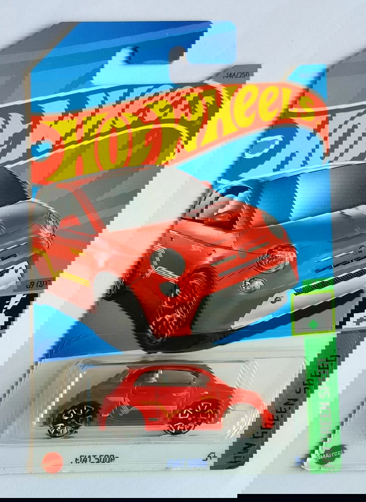 Hot wheels-HOT WHEELS HW GREEN SPEED 8/10 FIAT 500e 2023 EDITION  (Red, Pack of: 1) - Indian Diecast Hub