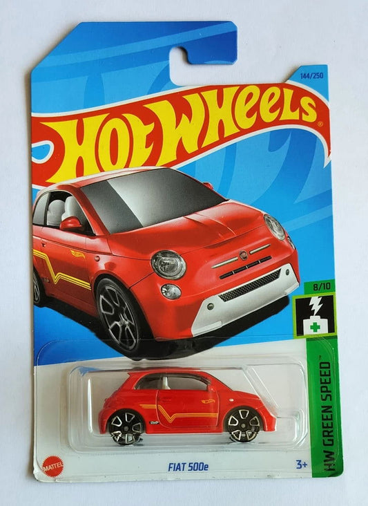Hot wheels-HOT WHEELS HW GREEN SPEED 8/10 FIAT 500e 2023 EDITION  (Red, Pack of: 1) - Indian Diecast Hub
