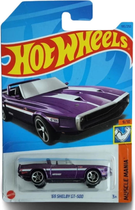 Hot wheels-HOT WHEELS MUSCLE MANIA 9/10 69 SHELBY GT-500 2023 EDITION  (Purple, Pack of: 1) - Indian Diecast Hub