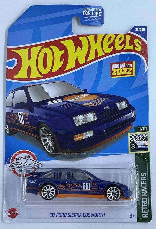 Hot wheels-Hot Wheels - '87 Ford Sierra Cosworth - Retro Racer 1/10 [Blue] 33/250 - Indian Diecast Hub
