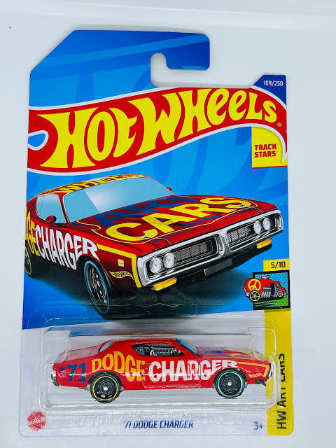 Hot wheels-Hot Wheels 2022 - '71 Dodge Charger - Red - Art Cars - 5/10-109/250 - Indian Diecast Hub