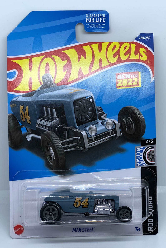 Hot wheels-Hot Wheels 2022 - MAX Steel - Gray - Rod Squad 4/5 - 224/250 - Indian Diecast Hub