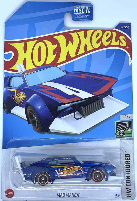 Hot wheels-Hot Wheels 2022 - Mad Manga - HW Contoured [Blue] 4/5-92/250 - Indian Diecast Hub