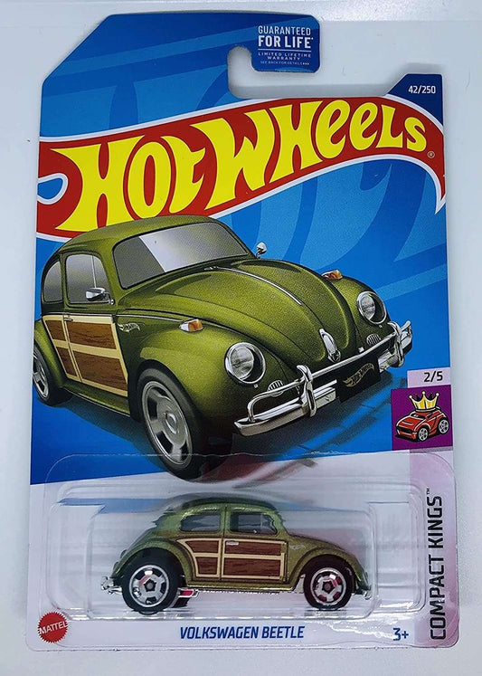 Hot wheels-Hot Wheels 2022 - Volkswagen Beetle - Compact Kings - 2/5 - Green - Indian Diecast Hub