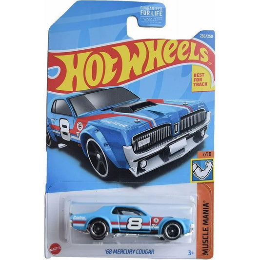 Hot wheels-Hot Wheels '68 Mercury Cougar (Blue) 2022 Muscle Mania - Indian Diecast Hub