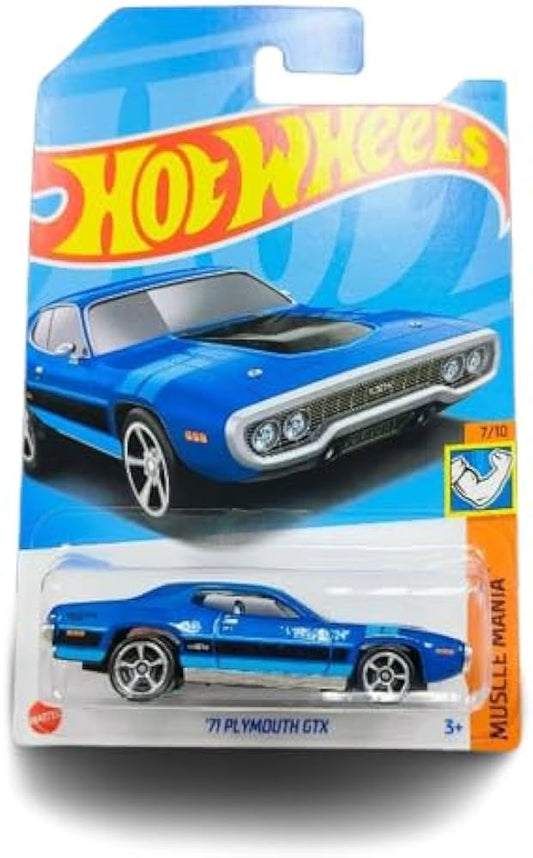 Hot wheels-Hot Wheels 71 Plymouth GTX Muscle Mania Ages 3 and Up (Blue) - Indian Diecast Hub