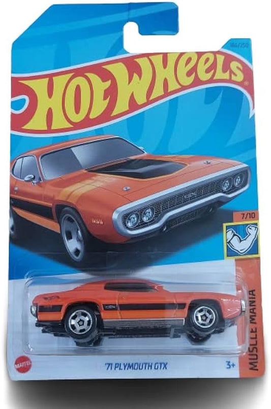 Hot wheels-Hot Wheels 71 Plymouth Gtx 7/10 Muscle,Mania 166/250 Die-Cast Car New Edition 2023, Orange - Indian Diecast Hub