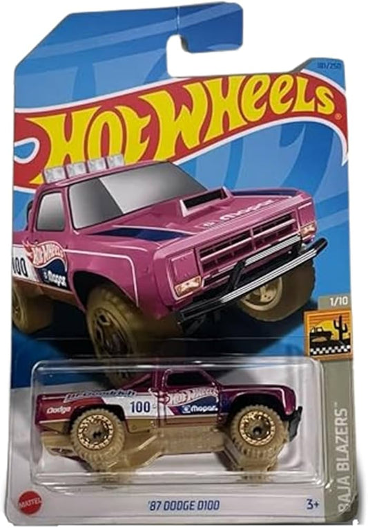 Hot wheels-Hot Wheels Baja Blazers 87 Dodge D100 - Indian Diecast Hub