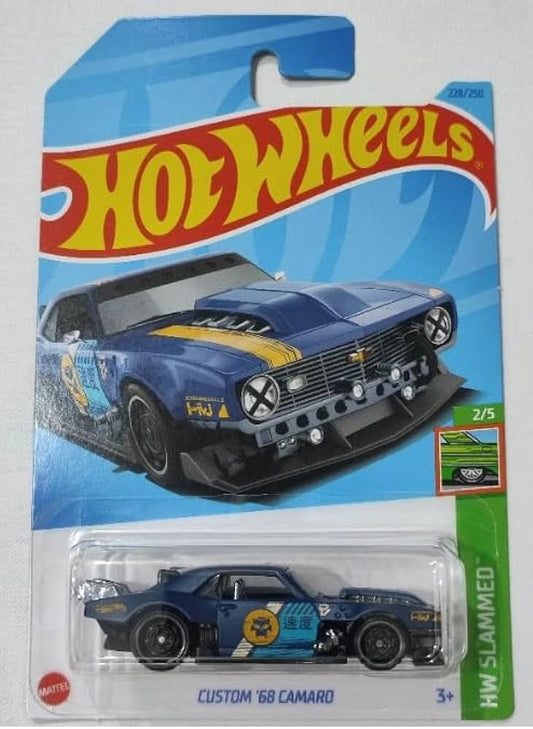 Hot wheels-Hot Wheels Custom 68 Camaro HW Slammed Ages 3 and Up (Blue) - Indian Diecast Hub