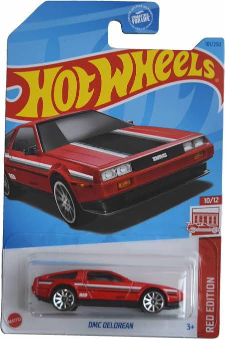 Hot wheels-Hot Wheels DMC Delorean, Red Edition 10/12 [red edition ] 101/250 - Indian Diecast Hub