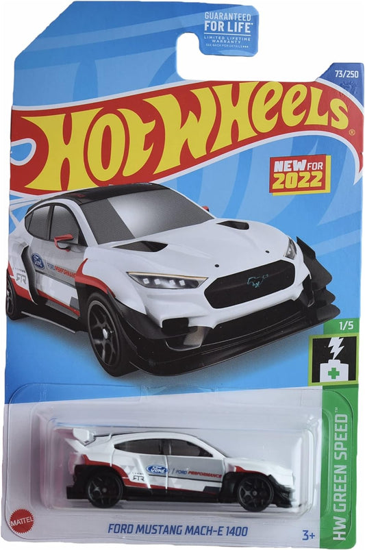 Hot wheels-Hot Wheels Ford Mustang Mach-E 1400, Green Speed 15 [White] - Indian Diecast Hub