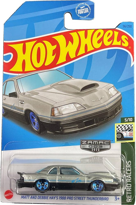 Hot wheels-Hot Wheels Matt and Debbie Hay's 1988 Pro Street Thunderbird, Retro Racers 5/10 (Zamac) - Indian Diecast Hub